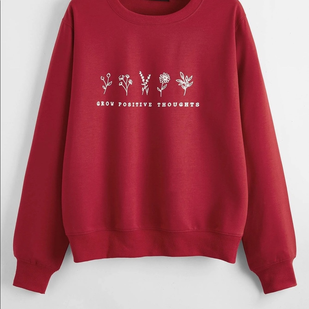 SHEIN “Grow Positive Thoughts” Longsleeve Tee